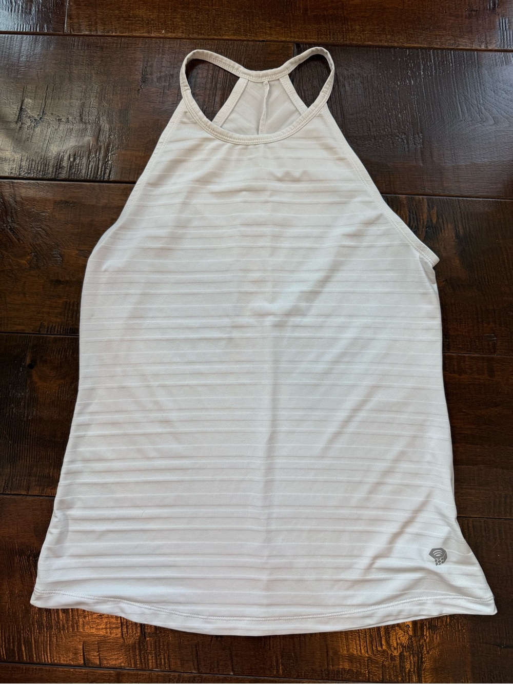 White High-Neck Racerback Tank Top